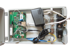 Пример монтажа PCB ONU 1501C c применением внешнего БП